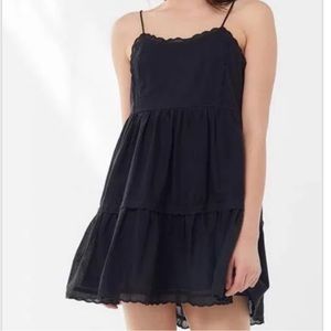 UO black linen style dress